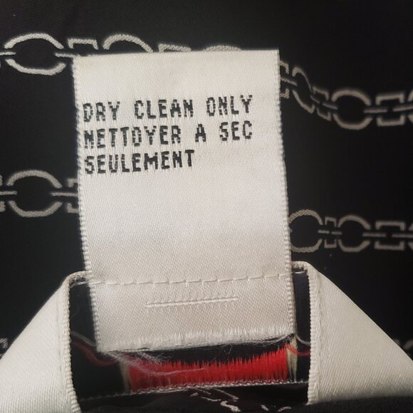 Talbots Silk Skirt Petites 14 P Lined Black White Chain Print - Picture 6 of 7